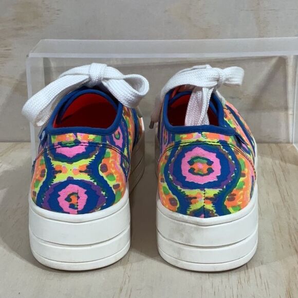 Rocket Dog White Blue Pink Multi-Color Platform Sneakers Women 7 Shoes Canvas - Picture 6 of 10